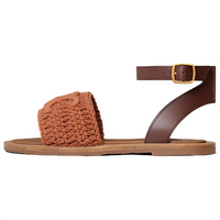 CELINE Strap Sandals Women's Dark Brown