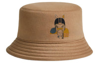 HERMES Cashmere Silk Rayon Bucket Hats Men's Beige