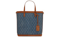 SAINT LAURENT Denim With Suede Shopping Bag One Shoulder Handbag Women's Denim Blue