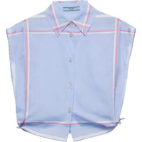 PRADA Sleeveless Cropped Poplin Shirt