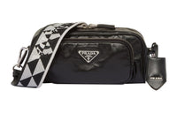 PRADA Nappa Antique Leather Multi Pocket Shoulder Bag Black