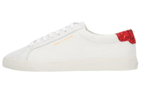 SAINT LAURENT Low Top Stylish Skateboarding Shoes Women's White Red