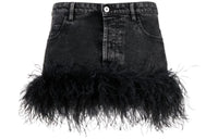 MIU MIU Denim Short Skirts Women's Black