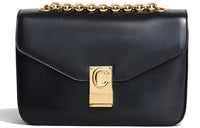 CELINE Calfskin Crossbody Bag, Shoulder Bag Medium Size Women's Black