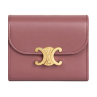 CELINE Triomphe Calfskin Wallet Small Size Women's Vintage Rose