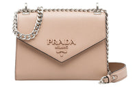 PRADA Calfskin Shoulder Bag Women's Light Pink