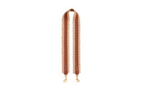 CELINE Plant Material Cow Leather Patchwork Bag Shoulder Strap Women's Natural Color/Tan