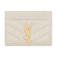 SAINT LAURENT Sheepskin Wallets Card Holders Women's White