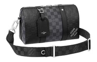 LOUIS VUITTON Cow Leather With Canvas Shoulder Bag Crossbody Bag Regular Men's Gray/Black