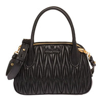 MIU MIU Soft Sheep Leather Handbag Shoulder Bag Crossbody Bag Women's Black