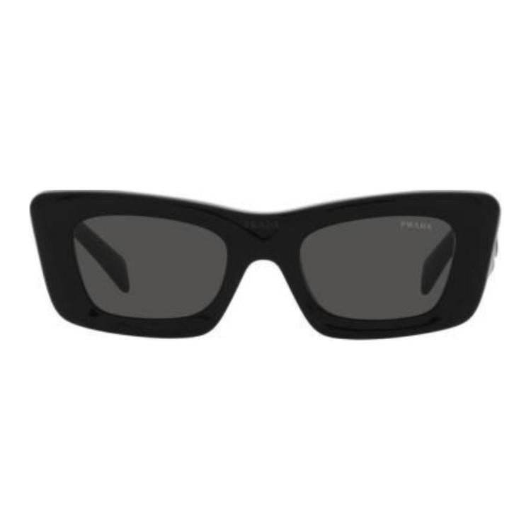 PRADA Acetate Rectangular Sunglasses Women's Black