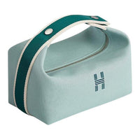 HERMES Bride-a-Brac Fabric Surface Storage Bags Toiletry Bags Small Size Unisex 11 Eucalyptus Lauan Green