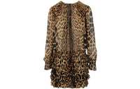 SAINT LAURENT Long Sleeved Dress Women's Brown