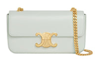 CELINE Triomphe Shiny Cow Leather Shoulder Bag, Handbag, Shoulder Bag Women's Light Green
