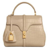 CELINE Crocodile Leather Shoulder Bag Crossbody Bag Handbag Mini Women's Light Brown