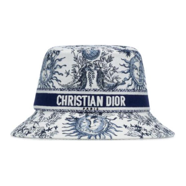 DIOR Cotton, Polyester, Polypropylene Bucket Hats Unisex White