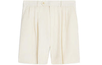 CELINE Triple pleated Masculin Shorts In Striped Wool