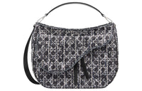 DIOR Saddle Wicker Pattern Tweed Handbag, Shoulder Bag Men's Marine Blue