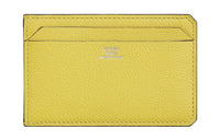 HERMES Evercolor Calfskin Card Holder Men's 9R Lime Lemon
