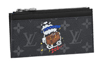 LOUIS VUITTON Coin Card Holder Monogram Eclipse Black