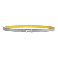 HERMES Calfskin Leather Belts Women's Blue Glacier/Naples Yellow Width 1.3CM