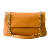 PRADA Calfskin Crossbody Bag, Shoulder Bag Medium Size Women's Amber