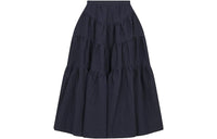 DIOR Flared Mid-Length Skirt Casual Long Skirts Women's Dark Blue