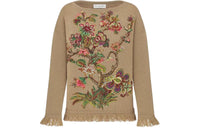 DIOR FW23 Embroidered Sweater Sweater Women's Brown