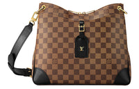 LOUIS VUITTON Damier Ebene Canvas With Leather Trim Shoulder Bag Crossbody Bag Medium Size Women's Brown