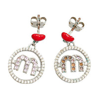 MIU MIU Pre-Owned 21st Century Platinum Micro Candy Jewels Push Back Costume Earrings
