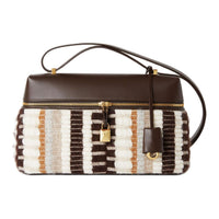 Loro Piana Extra Bag Wool Crossbody Bag, Shoulder Bag Women's Chocolate Brown & Multicolor