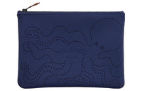 HERMES Neobain Chamonix Calfskin Clutch Medium Size Women's Dark Blue