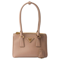 PRADA Leather Portable Crossbody Bag Shoulder Bag Women's Pink Beige