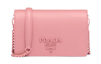 PRADA Saffiano Leather Shoulder Bag Crossbody Bag Mini Women's Petal Pink