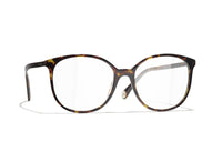 CHANEL Acetate Oval Eyeglass Frames Women's Tortoiseshell