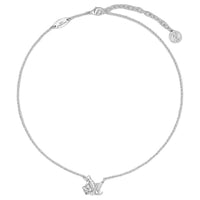 LOUIS VUITTON Metal Faux Crystal Necklaces Women's Silver
