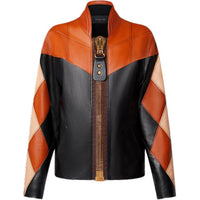 LOUIS VUITTON Patchwork Leather Biker Jacket
