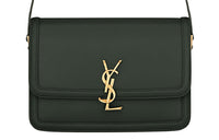 SAINT LAURENT SOLFERINO Leather Crossbody Bag Shoulder Bag Women's Dark Green