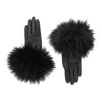 SAINT LAURENT Leather Faux-fur Gloves