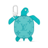 LOUIS VUITTON Cow Leather Canvas Keychains Women's Blue