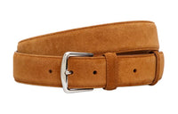 Loro Piana Solid Color Pin Buckle Leather Belts Men's Brown Width: 3.5cm