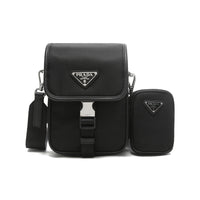 PRADA Re-Nylon Nylon Cell Phone Pouch Crossbody Bag Shoulder Bag Men's Black