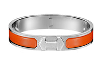 HERMES Bangles Men Silver/Orange