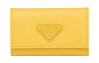 PRADA Saffiano Leather Key Pouch Women's Yellow