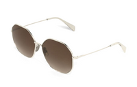 CELINE Metal Irregular Shape Sunglasses Women's Silver