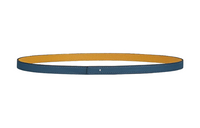 HERMES Double-Sided Leather Detail Calfskin Leather Belts Women's Blue Width: 1.3cm