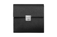 HERMES Clic Epsom Calfskin Wallet Women's Noir Black