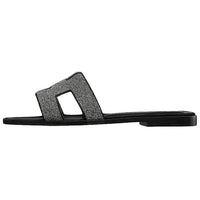 HERMES Oran Slide Slippers Women's Black
