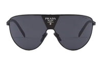 PRADA Metal Irregular Shape Sunglasses Men's Black