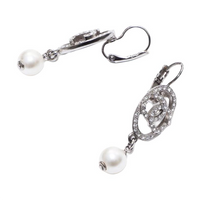 CHANEL 2018 Cc Faux-pearl Drop Earrings